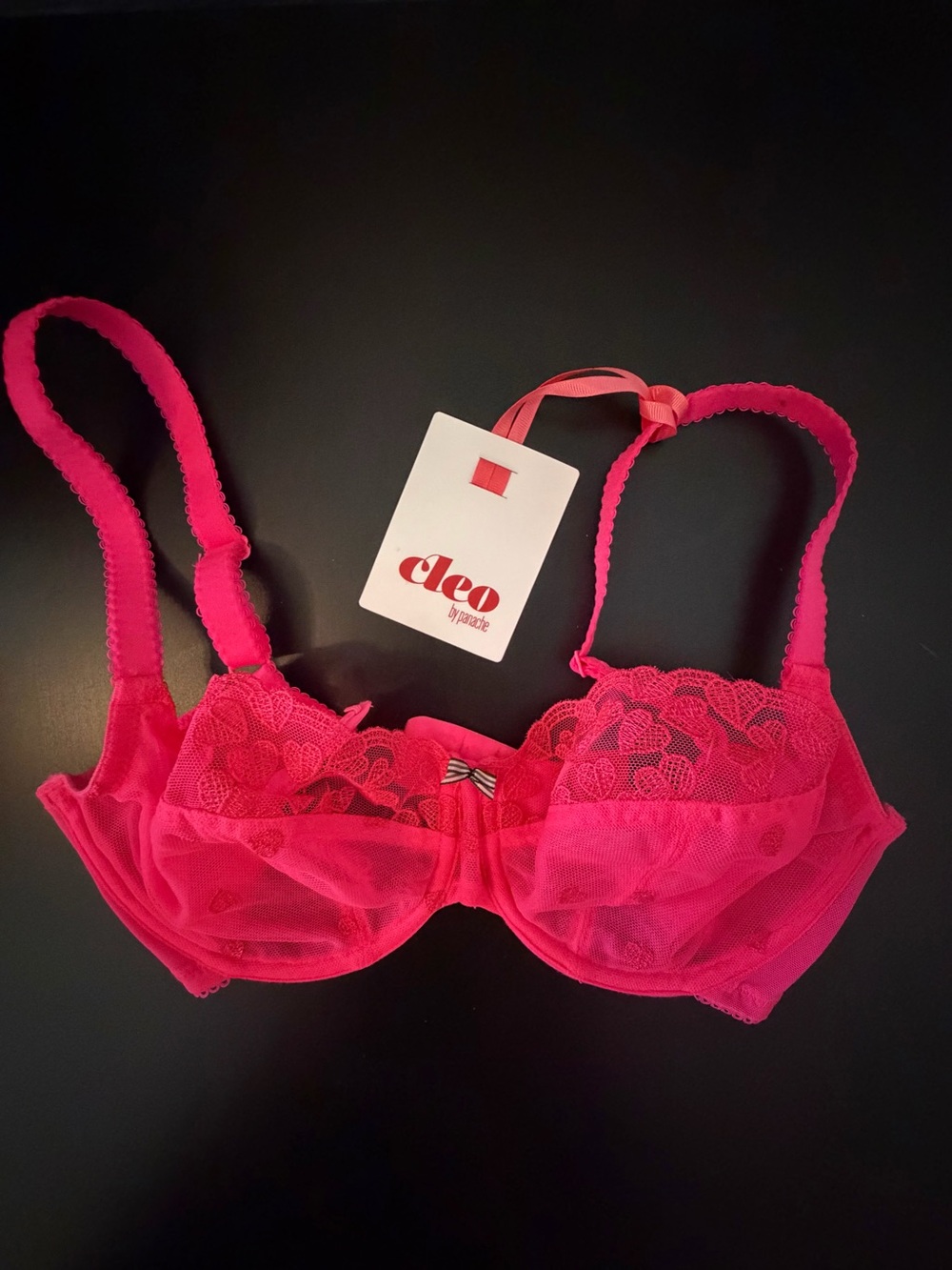 Cleo by Panache Robyn Pink Lace Balconette Bra 30E UK sizing – NWT